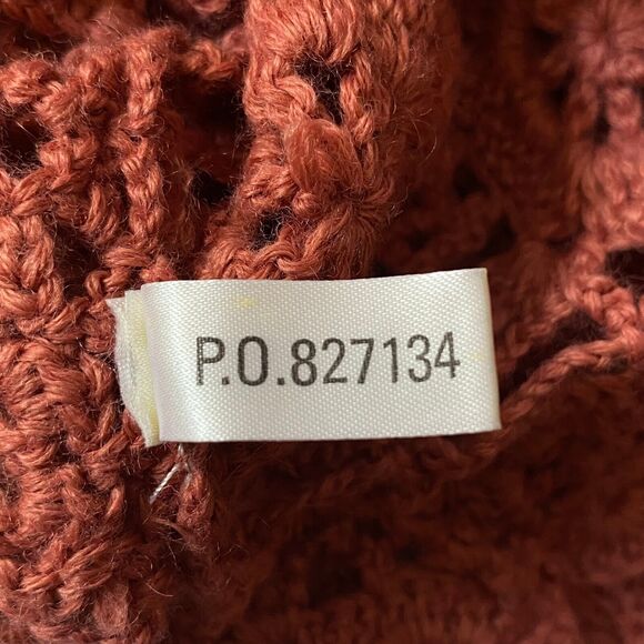 Boston Proper Crochet Kimono Sweater Women Size M Dark Rose Pink Wool Blend NWOT - Picture 11 of 15